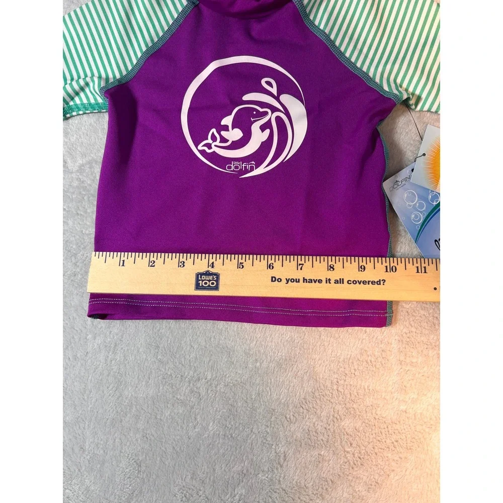 Little Dolfins Size 2T Purple‎ Mint Rash Guard Swim Shirt